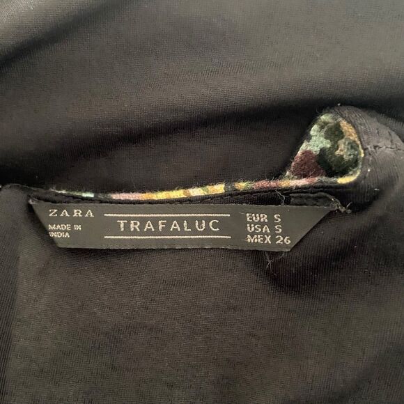 Zara Trafaluc Tapestry Long Sleeve Floral Twiggy Mini Dress Size S *Runs small** - Picture 8 of 11